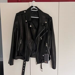Man’s Black Leather Biker Jacket brand New with Tag on